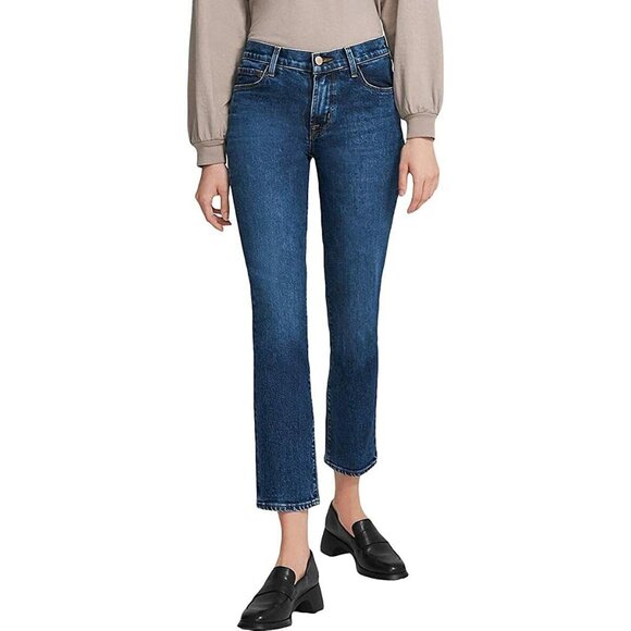 J Brand Adele Ankle Straight-Leg Jeans Blue Women Size 32 MSRP $228 - Picture 1 of 1